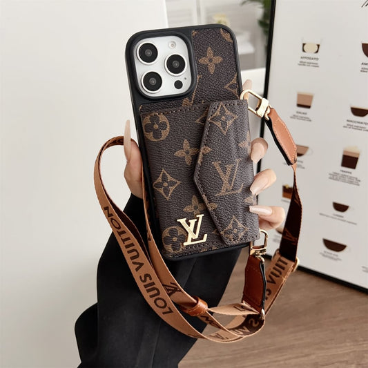 AAOO Crossbody Wallet Accordion Card Holder Canvas iPhone Leather cases – Phone Case