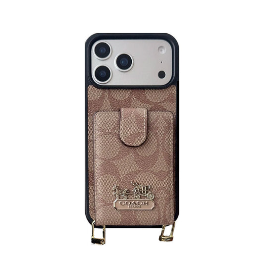 AAOO Leather iPhone Case With Wallet And Strap