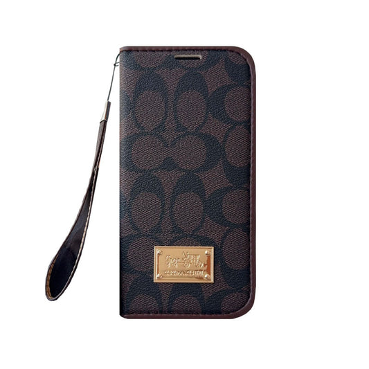 AAOO Leather Fold iPhone Case With Wallet And Strap