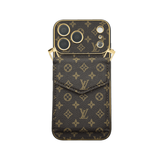 AAOO Premium Leather iPhone Case With Wallet And Crossbody Strap