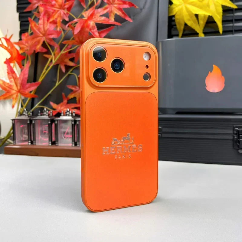 AAOO Luxury Orange iPhone Case Premium Leather Protection