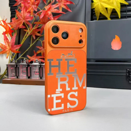 AAOO Luxury Orange iPhone Case Premium Leather Protection