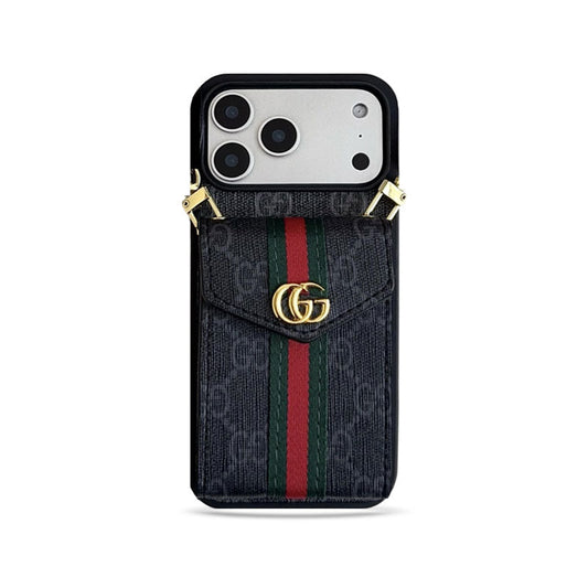 AAOO Classic Leather iPhone Case With Card Holder And Strap