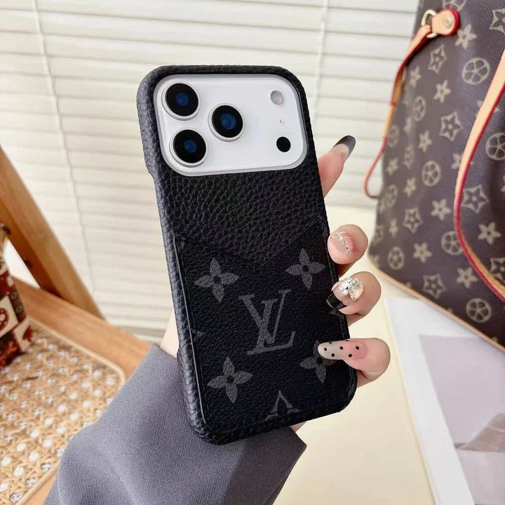 AAOO Leder Handyhülle mit Kartenfach Hülle für iPhone 12-17 Serie