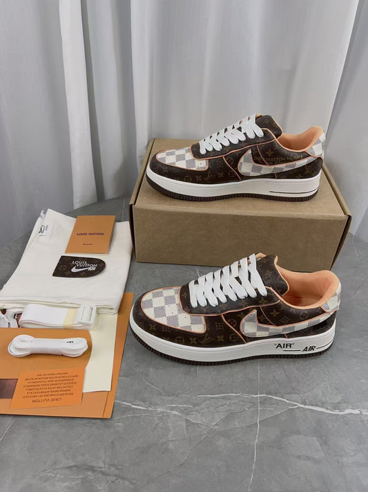 AAOO AF1 x OFF Monogram Plaid Men's Sneakers