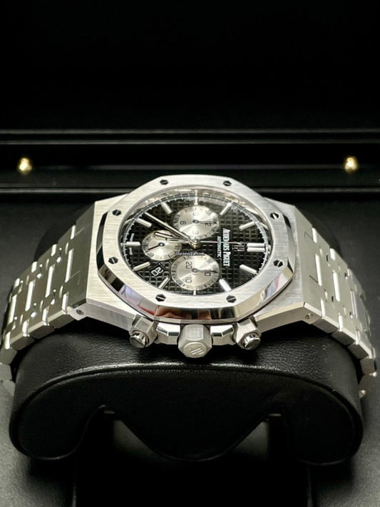 AAOO Royal Oak Chronograph 41 mm Edelstahl Schwarzes Zifferblatt Uhr