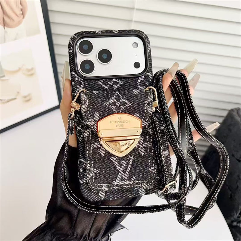 AAOO Luxus Handyhülle mit Band für iPhone 13-17 Serie