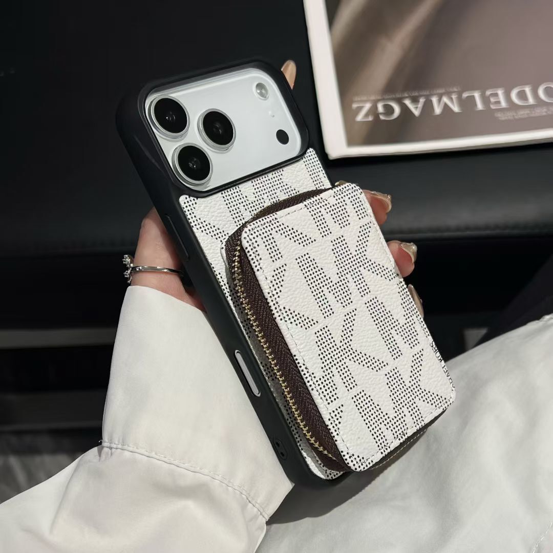 AAOO Luxury -Inspired Phone Case with Card Holder For iPhone 17 16 15 14