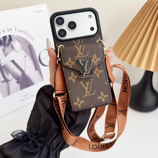 AAOO Leather Wallet Card Holder Phone Case For iPhone 12-17 Series