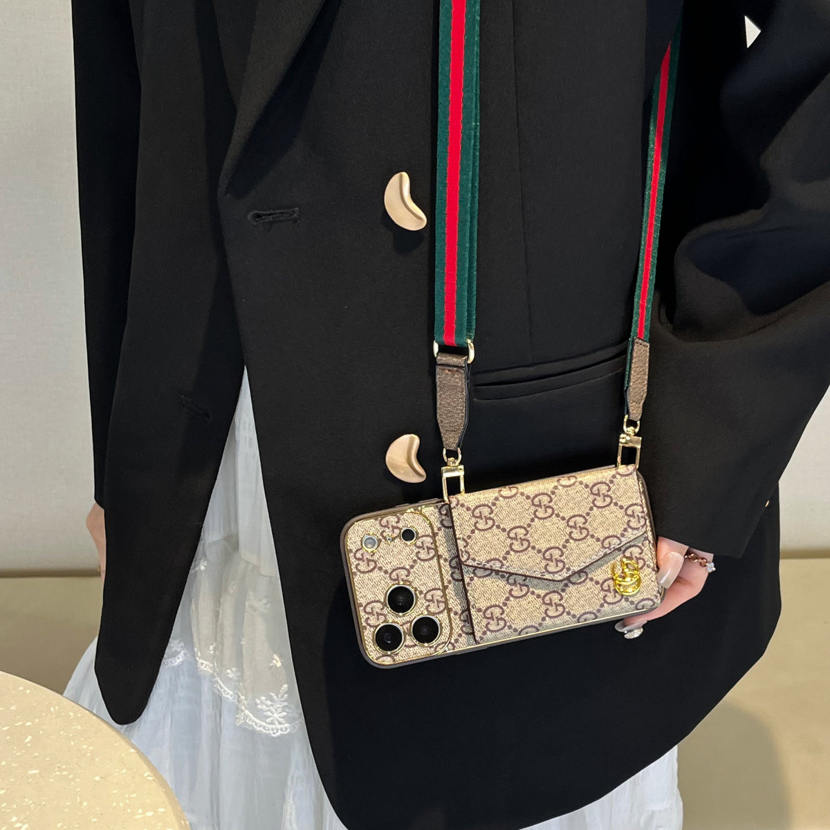 AAOO Premium iPhone Case With Wallet And Crossbody Strap For iPhone 17 Series