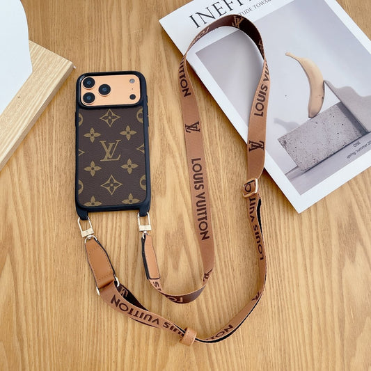 AAOO Luxury Phone Case with Detachable Strap for iPhone 12-17 Series
