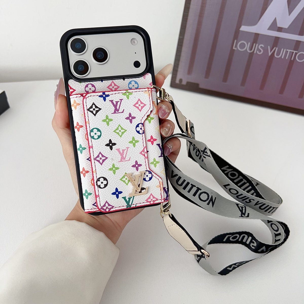 AAOO Luxury Leather Wallet Card Holder Phone Case For iPhone 13-17