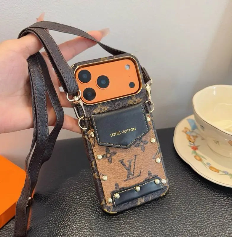 AAOO Luxury Phone Case with Strap For iPhone 17/ 16/ 15/ 14