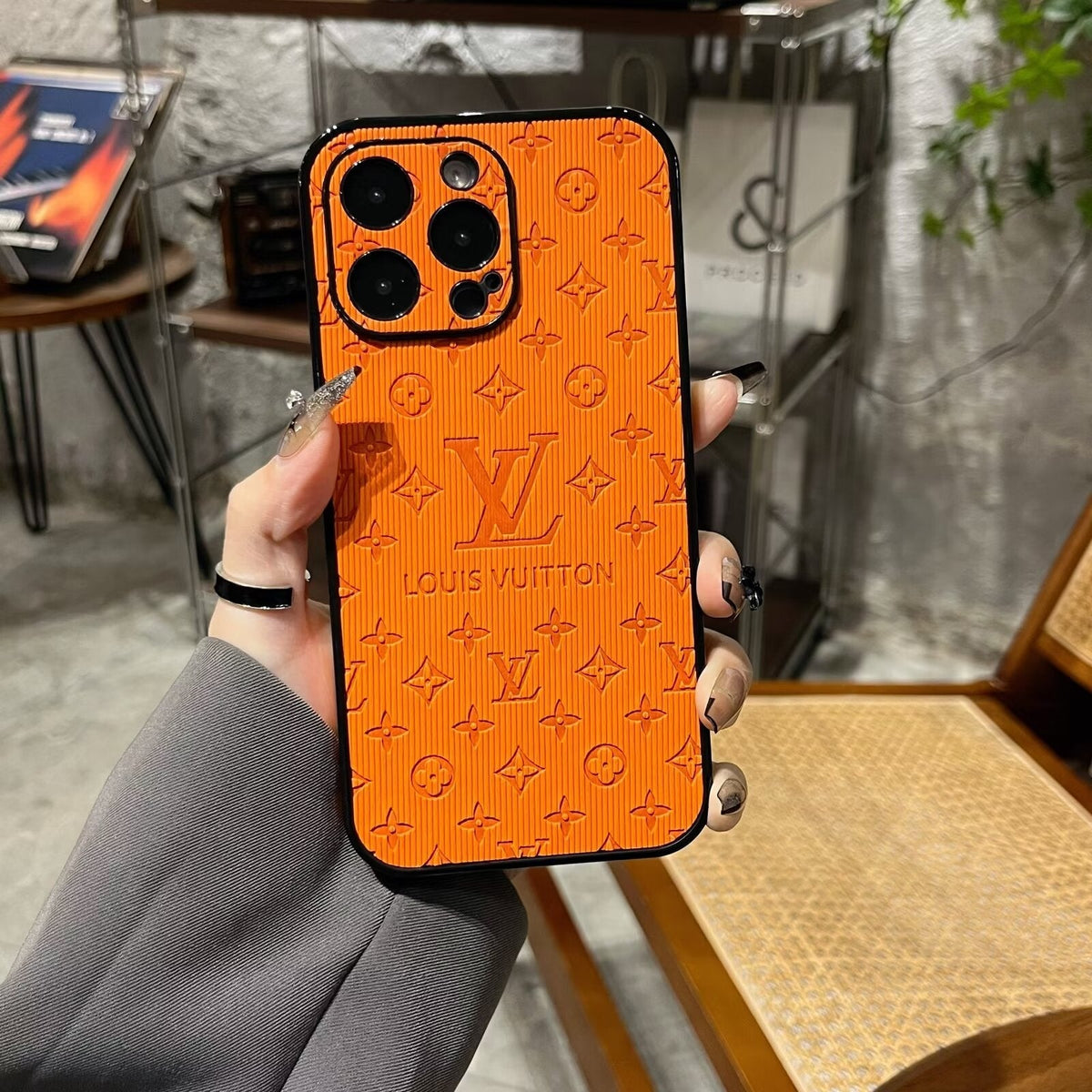 AAOO 3D Embossed Leather Phone Case for iPhone