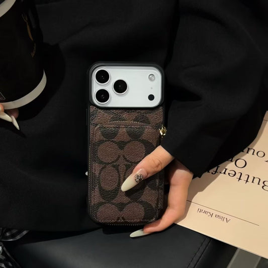 AAOO Luxury Leather Phone Case with Card Holder For iPhone 12-17