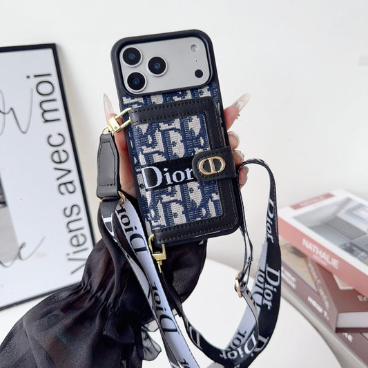 AAOO Leather Phone Case With Card Wallet And Strap For iPhone 17 16 15 14