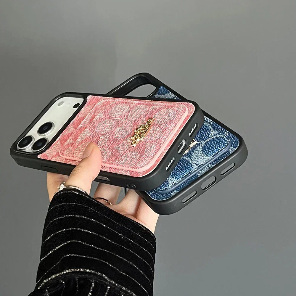 AAOO Luxury Phone Case Modern Heritage Card Holder for iPhone 12-17 Series