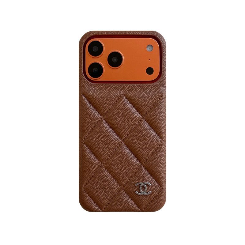 Chanel Classic Diamond Quilted Leather Case for iPhone 13-18 Pro & Pro Max