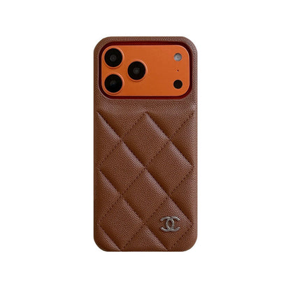 Chanel Classic Diamond Quilted Leather Case for iPhone 13-18 Pro & Pro Max