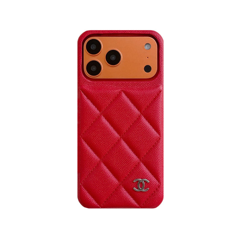 Chanel Classic Diamond Quilted Leather Case for iPhone 13-18 Pro & Pro Max