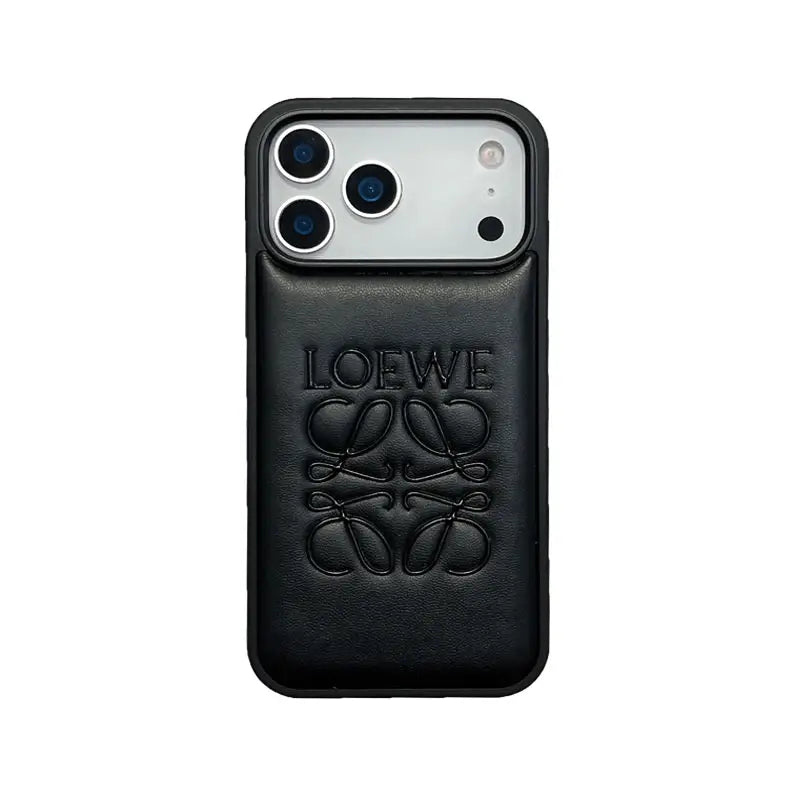 AAOO Luxury -Inspired Leather iPhone Case with Embossed Anagram