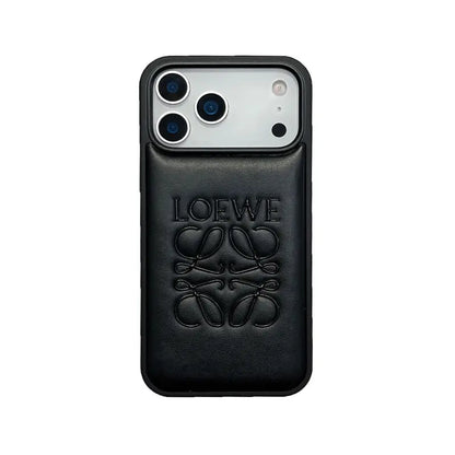 AAOO Luxury -Inspired Leather iPhone Case with Embossed Anagram