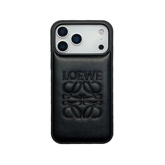 AAOO Luxury -Inspired Leather iPhone Case with Embossed Anagram