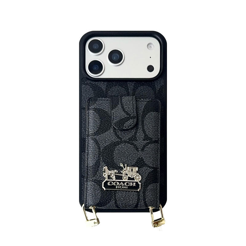 AAOO Leather iPhone Case With Wallet And Strap