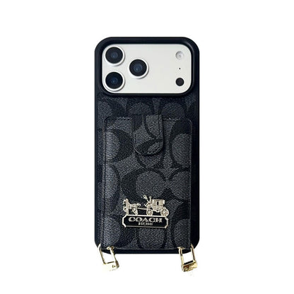 AAOO Leather iPhone Case With Wallet And Strap