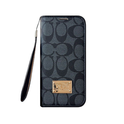 AAOO Leather Fold iPhone Case With Wallet And Strap