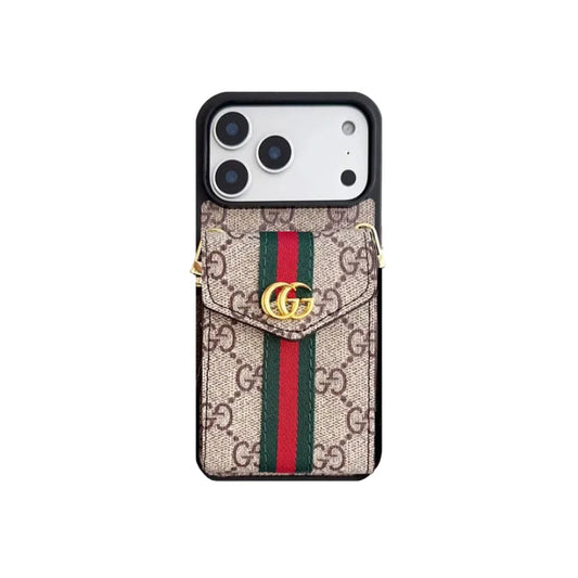 AAOO Classic Leather iPhone Case With Card Holder And Strap