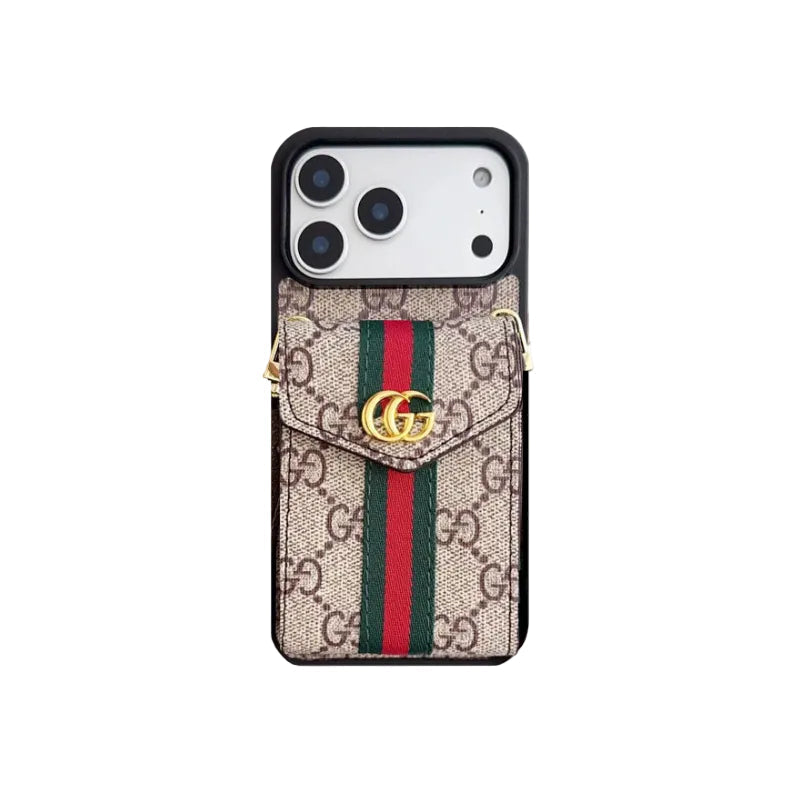 AAOO Classic Leather iPhone Case With Card Holder And Strap