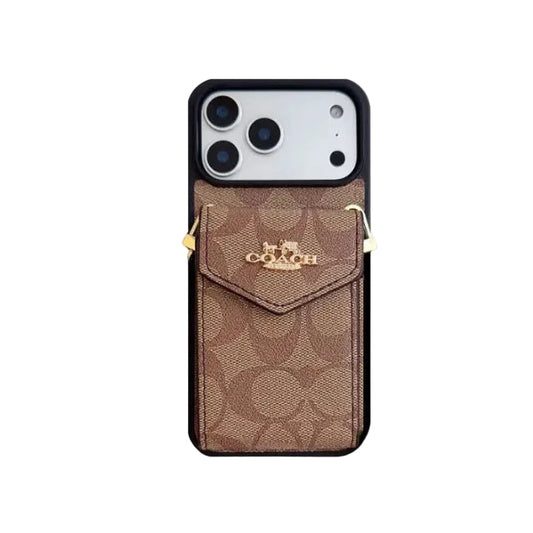 AAOO Leather iPhone Case With Card Holder And Strap