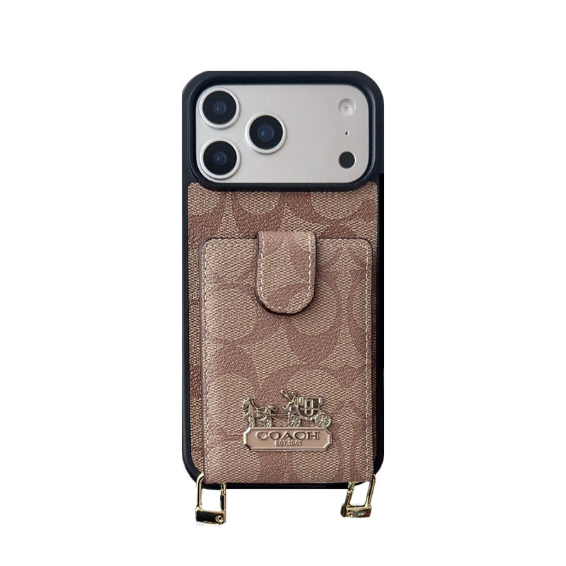 AAOO Leather iPhone Case With Wallet And Strap