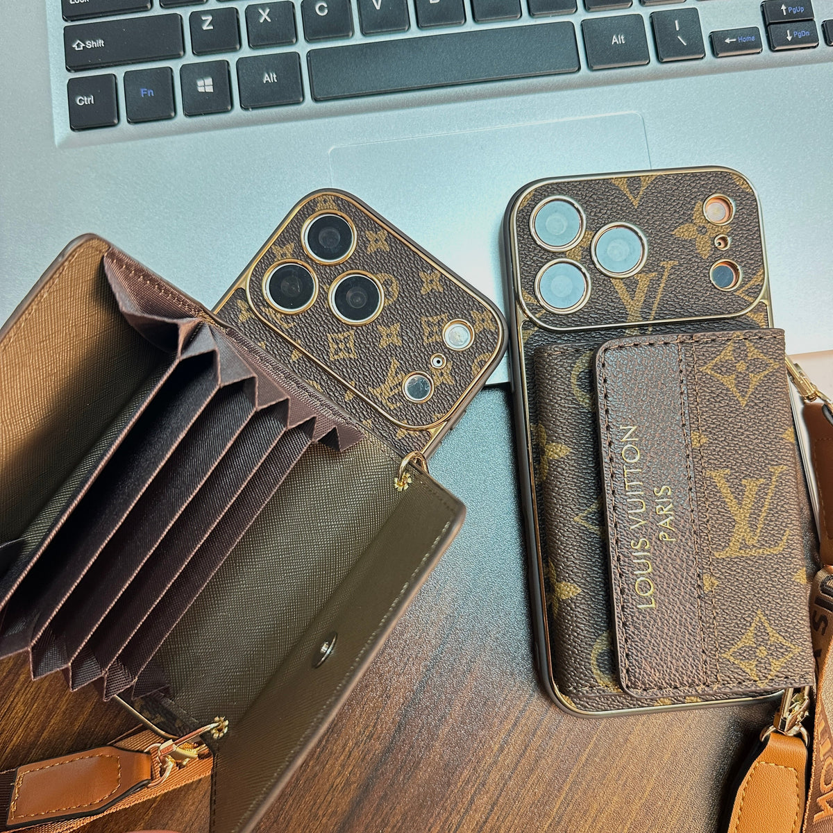 AAOO Refined Leather iPhone Case With Wallet And Crossbody