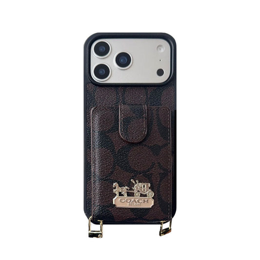 AAOO Leather iPhone Case With Wallet And Strap
