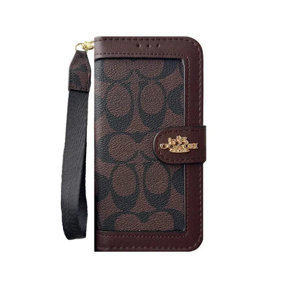 AAOO Luxuriöse Canvas Wallet Handyhülle für iPhone 12-17 mit abnehmbarer Handschlaufe & Kartenhalter