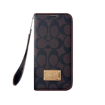AAOO Leather Fold iPhone Case With Wallet And Strap