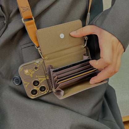 AAOO Refined Leather iPhone Case With Wallet And Crossbody