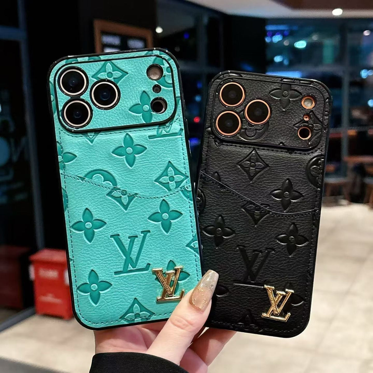AAOO Luxus-Handyhülle mit Kartenhalter für iPhone 12-17