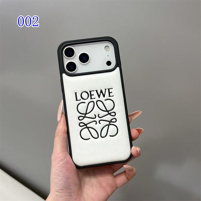 AAOO Luxury -Inspired Leather iPhone Case with Embossed Anagram