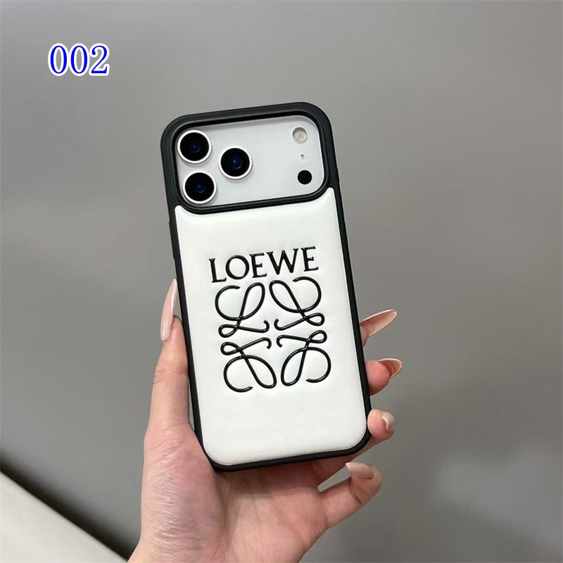 AAOO Luxury -Inspired Leather iPhone Case with Embossed Anagram
