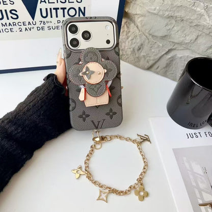 AAOO Premium Leder Handyhülle mit drehbarem Ständer für iPhone 13-17 Serie
