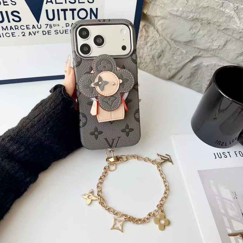 AAOO Premium Leder Handyhülle mit drehbarem Ständer für iPhone 13-17 Serie