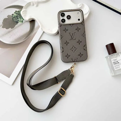 AAOO Elite Leather Phone Case with Crossbody Strapfor iPhone 13-17 Series