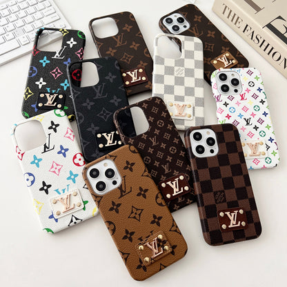 AAOO LEATHER PC HARD BACK Phone Case FOR IPHONE