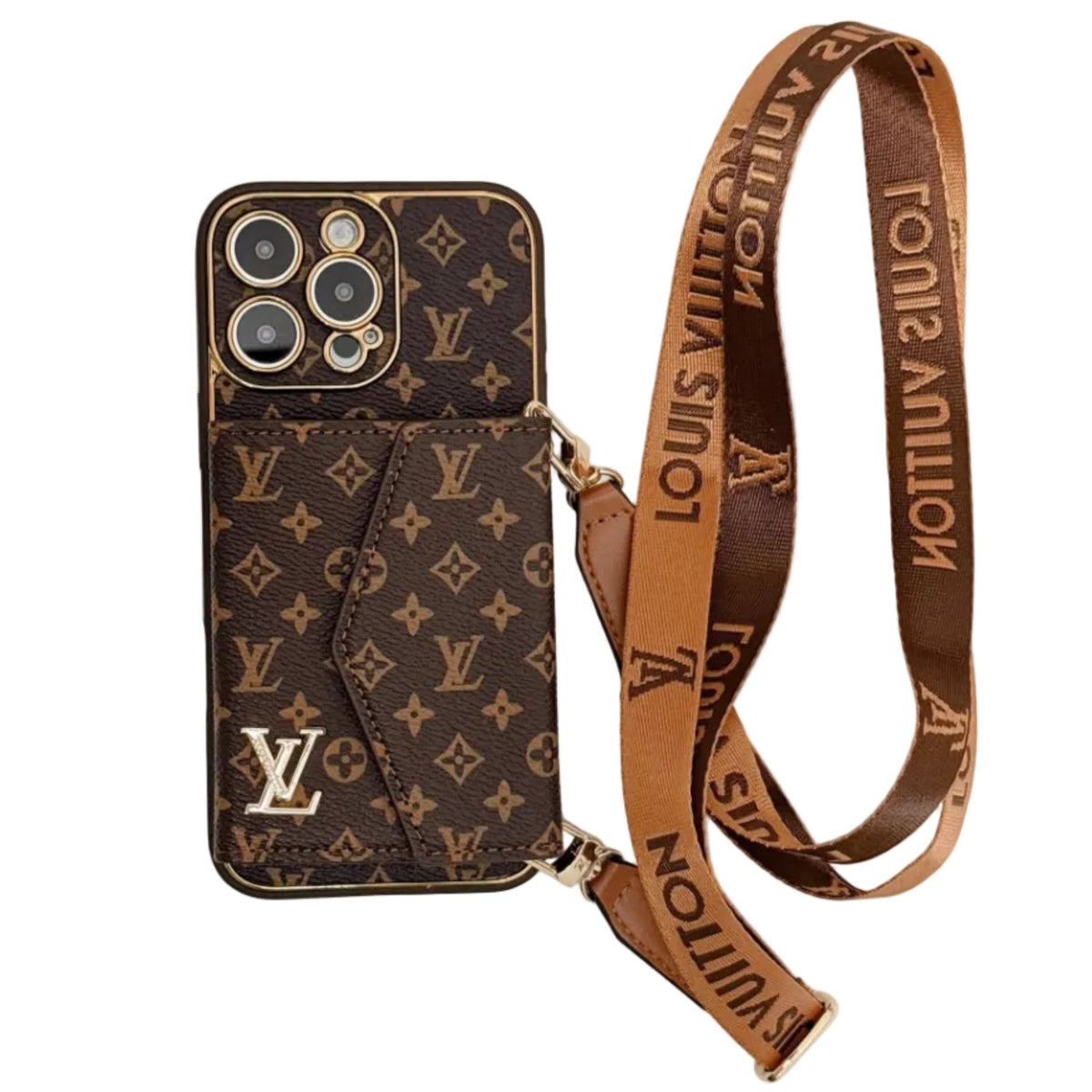 AAOO Luxury Canvas Leather Card Holder iPhone Case