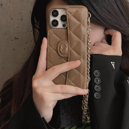 AAOO Premium Quilted Leather Crossbody Wallet Phone Case for iPhone 12 17 Series
