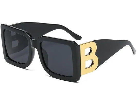 AAOO Quadratische Sonnenbrille mit Metallic-Akzent und Rahmen