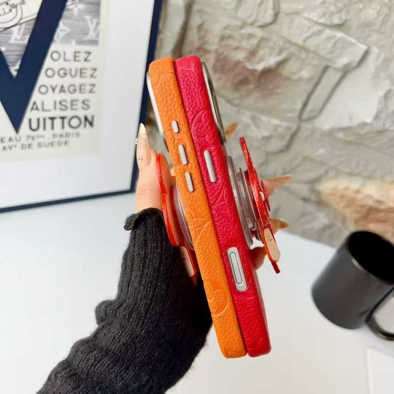 AAOO Premium Leder Handyhülle mit drehbarem Ständer für iPhone 13-17 Serie